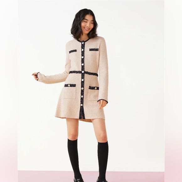 NWT & Other Stories Bouclé Wool Buttoned Dress szS - Picture 2 of 5